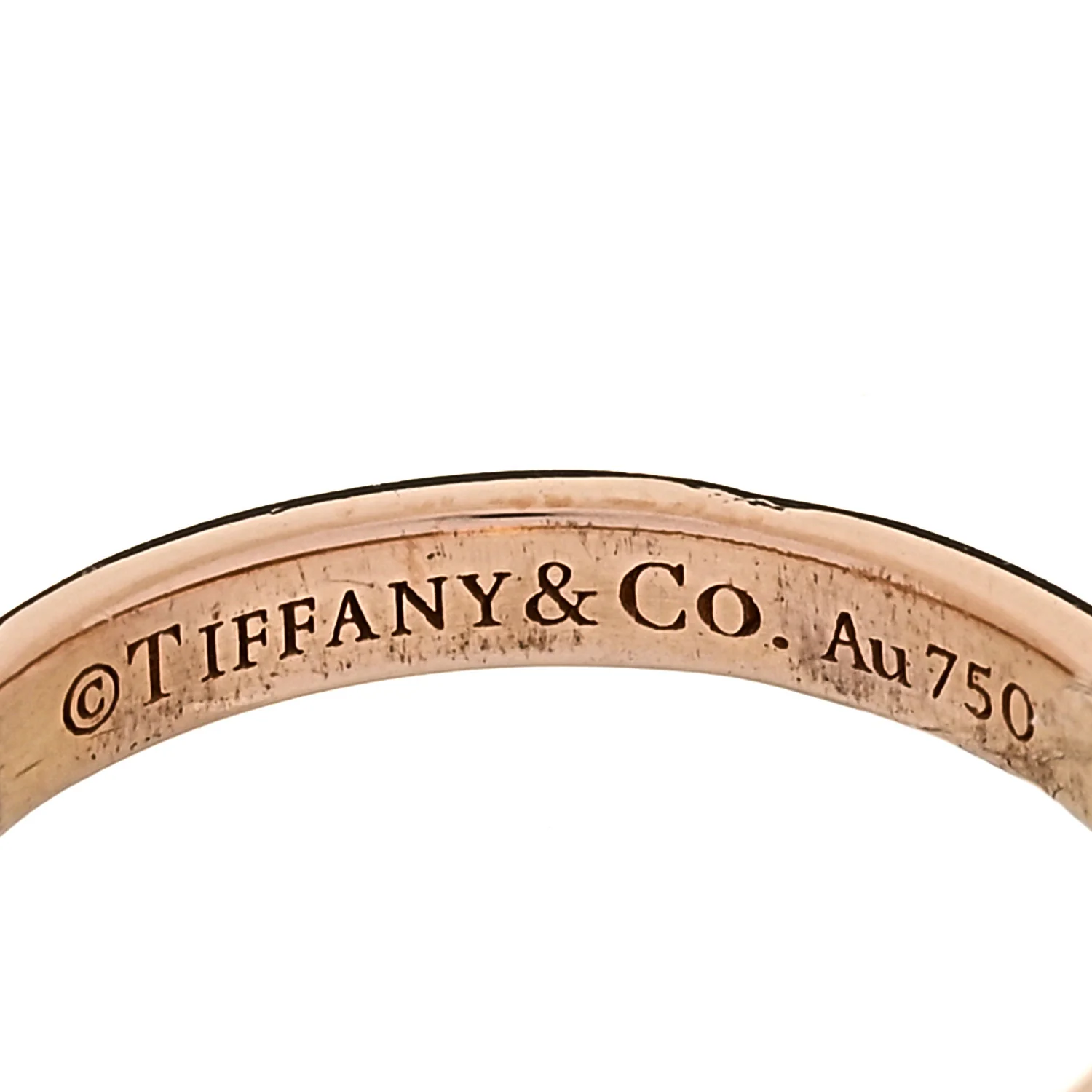 18K Rose Gold Diamond 2.5mm Tiffany True Band Ring 49 5 - Image 4