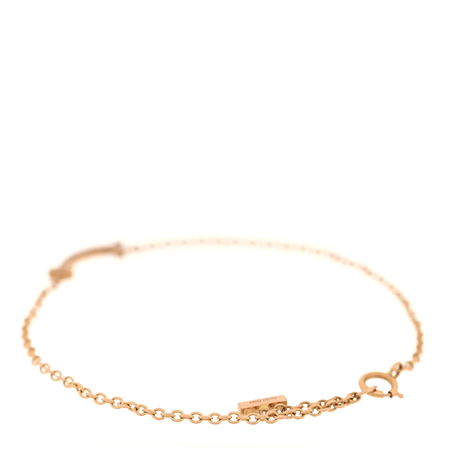 18K Rose Gold Diamond Mini T Smile Bracelet - Image 2