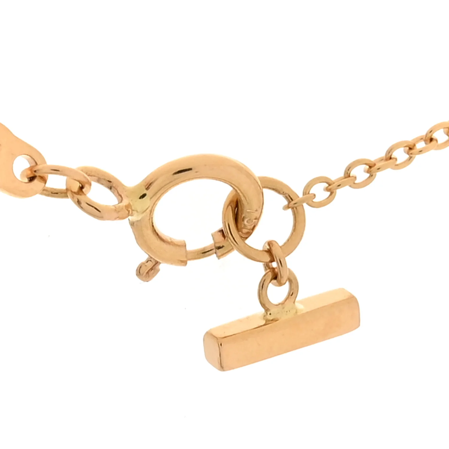 18K Rose Gold Diamond Mini T Smile Pendant Necklace - Image 4