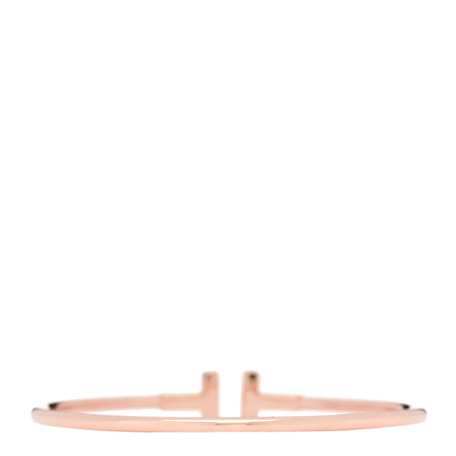 18K Rose Gold Diamond T Wire Bracelet - Image 2