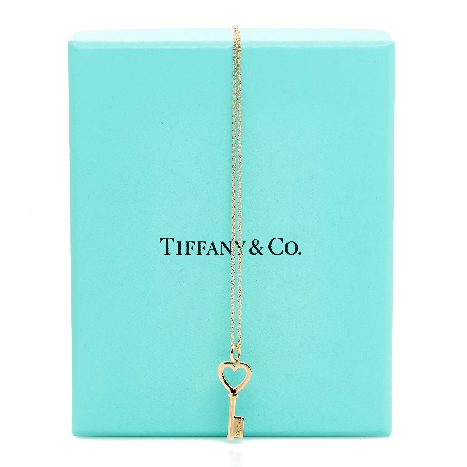 18K Rose Gold Mini Heart Key Pendant Necklace - Image 6