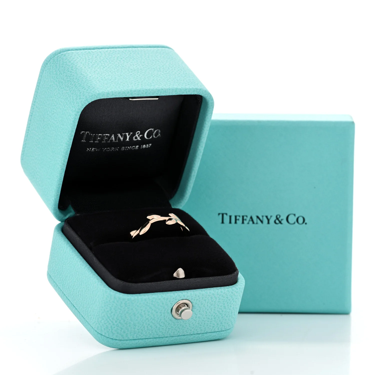 18K Rose Gold Narrow Paloma Picasso Olive Leaf Band Ring 54 7 - Image 5