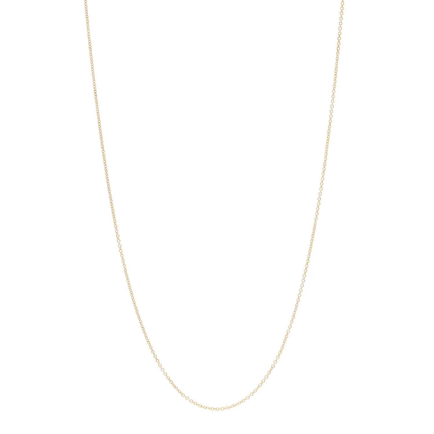 18K Rose Gold Small Chain Necklace 18"