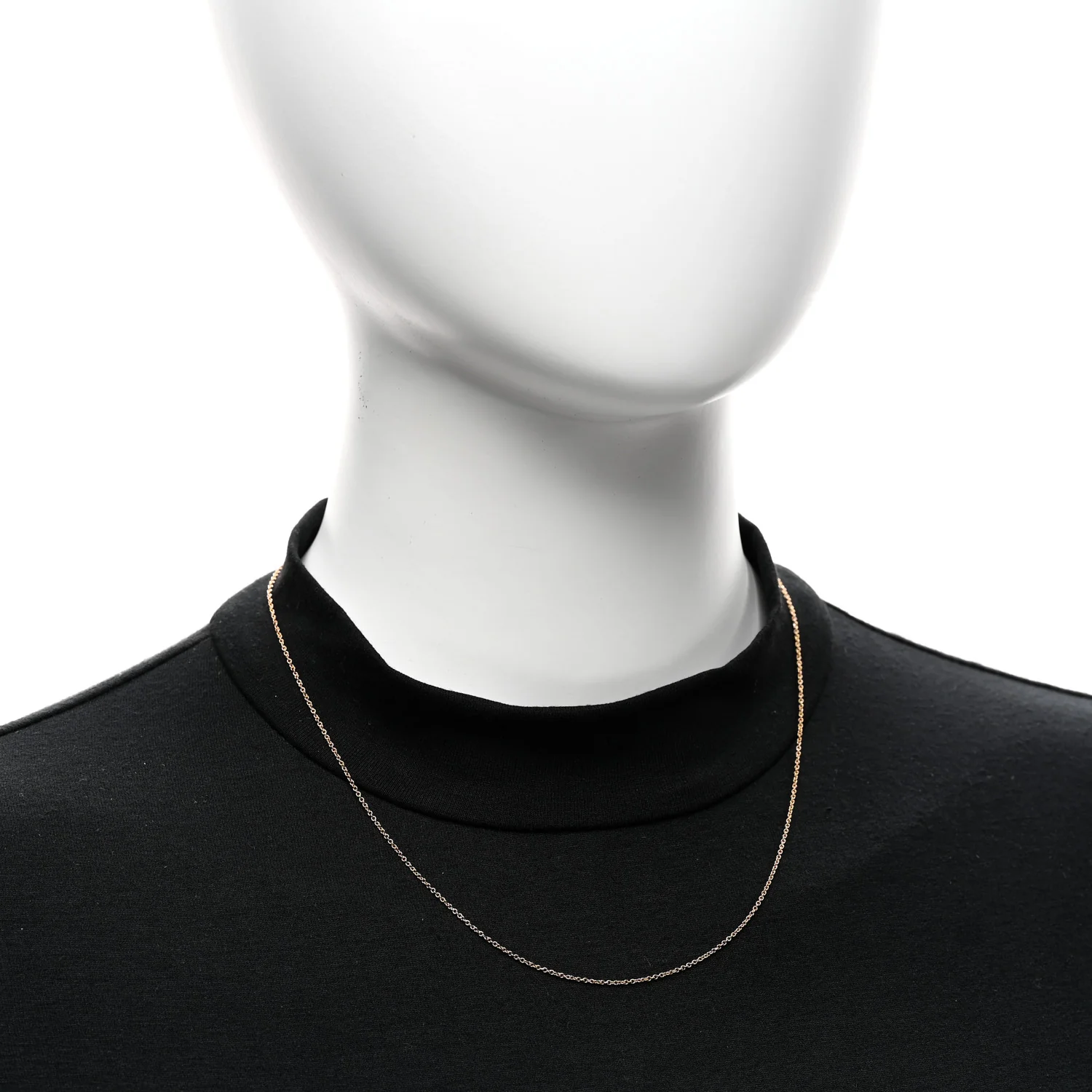 18K Rose Gold Small Chain Necklace 18" - Image 2