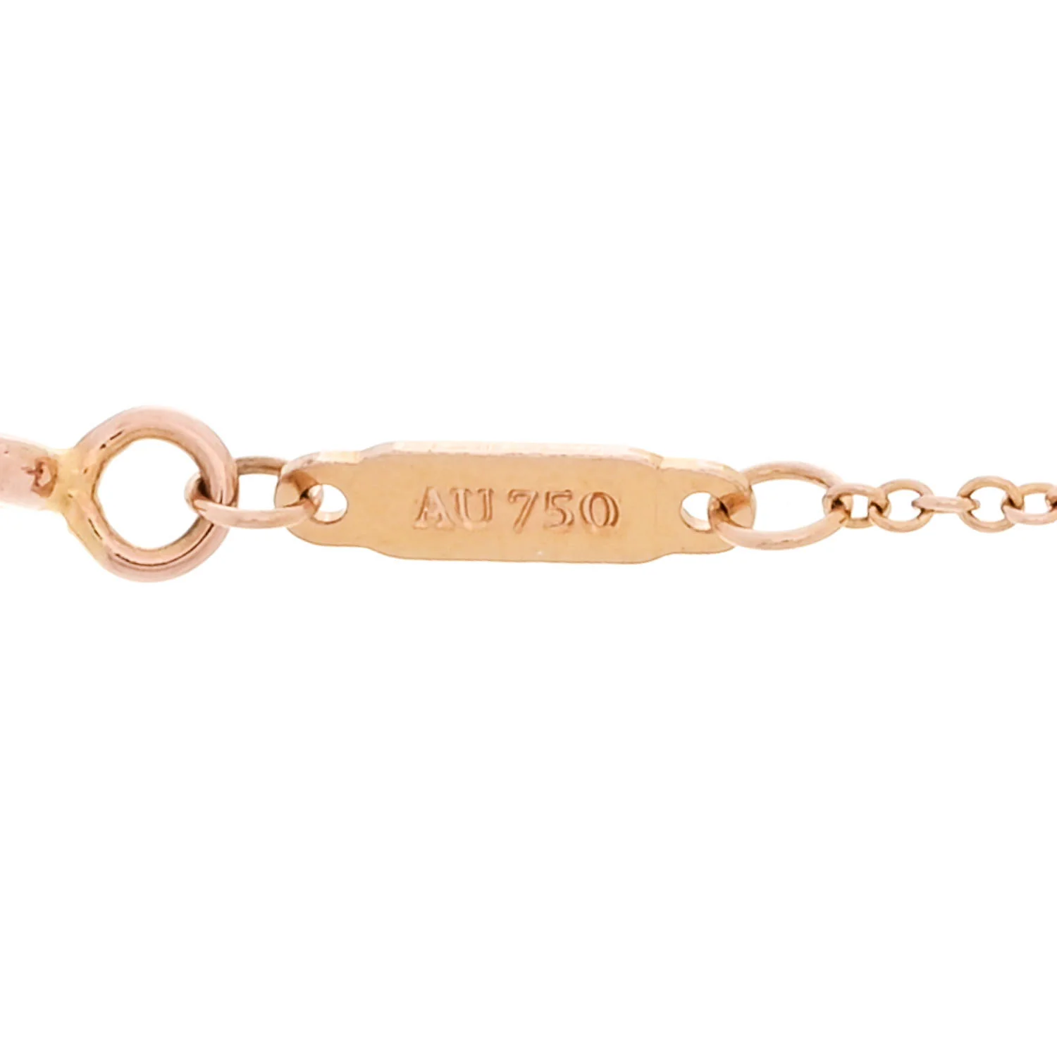 18K Rose Gold Small T Smile Pendant Necklace - Image 5