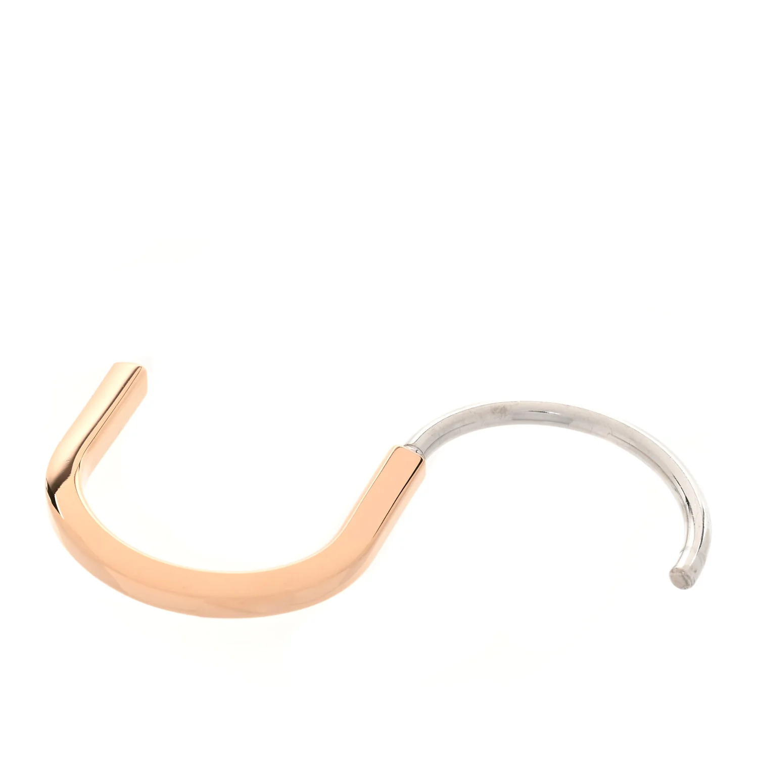 18K Rose White Gold Tiffany Lock Bangle Bracelet - Image 4