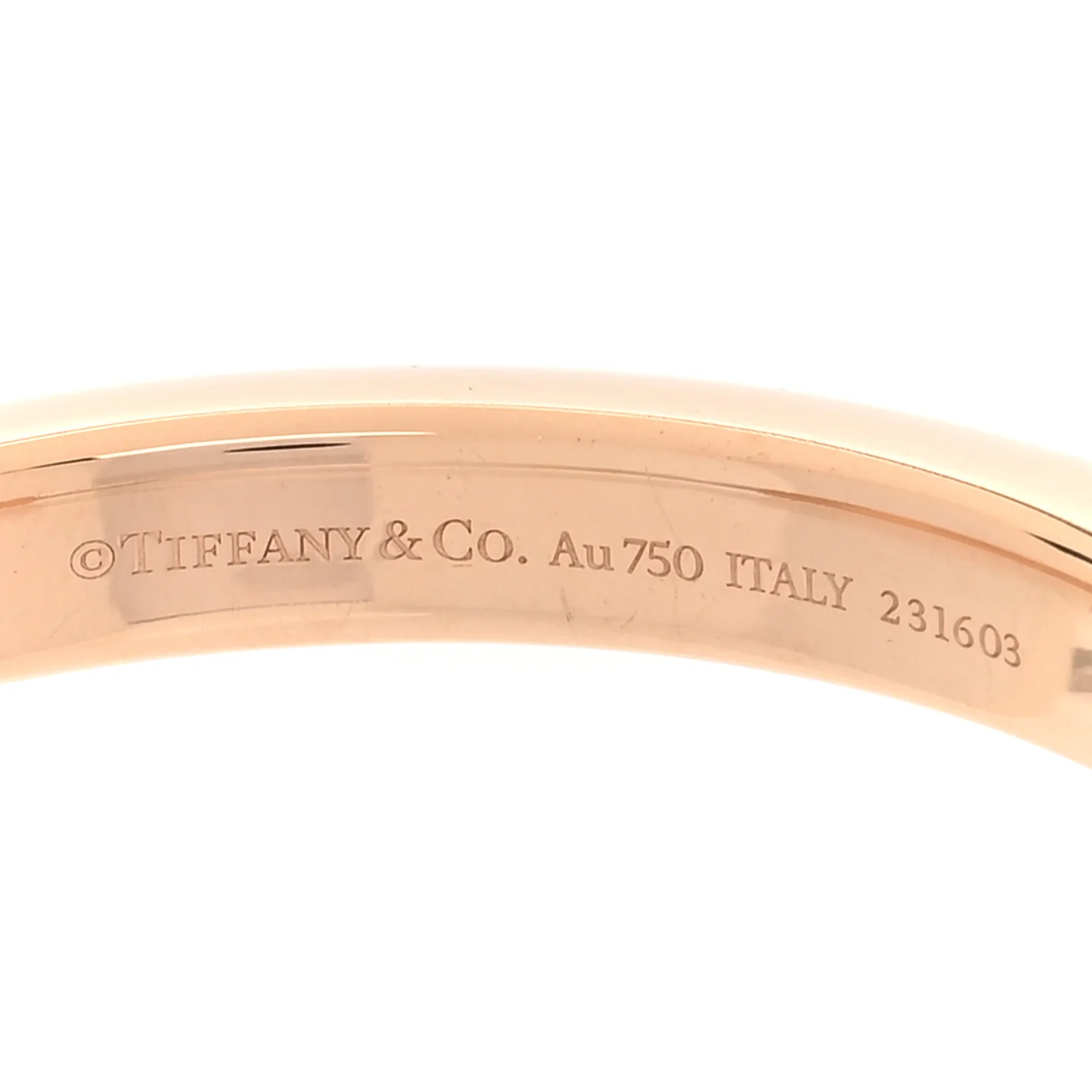18K Rose White Gold Tiffany Lock Bangle Bracelet - Image 5