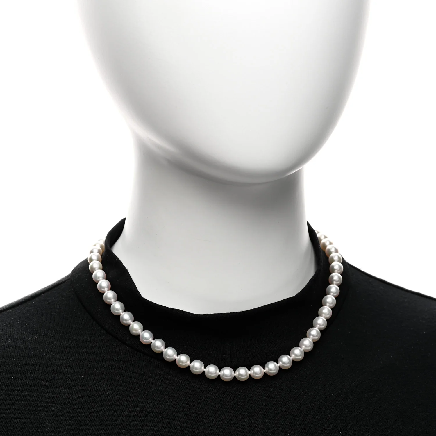18K White Gold Akoya Cultured Pearl 7-7.5mm Essential Necklace - Image 2