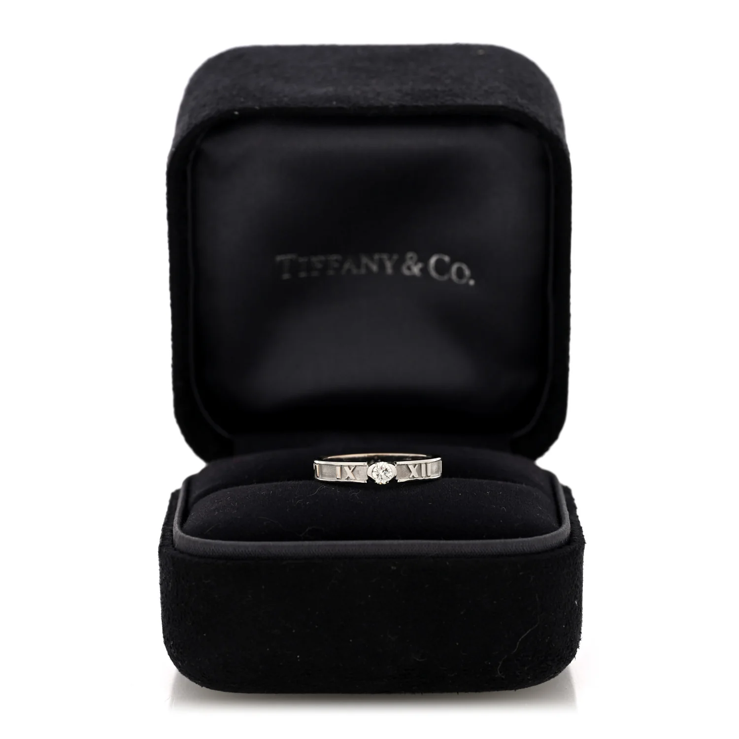 18K White Gold Diamond Atlas Solitaire Band Ring 49 5 - Image 5