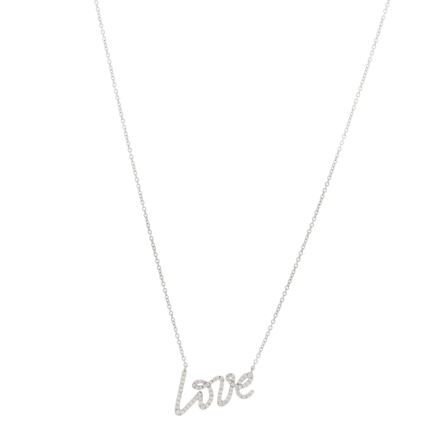 18K White Gold Diamond Paloma's Graffiti Love Pendant Necklace