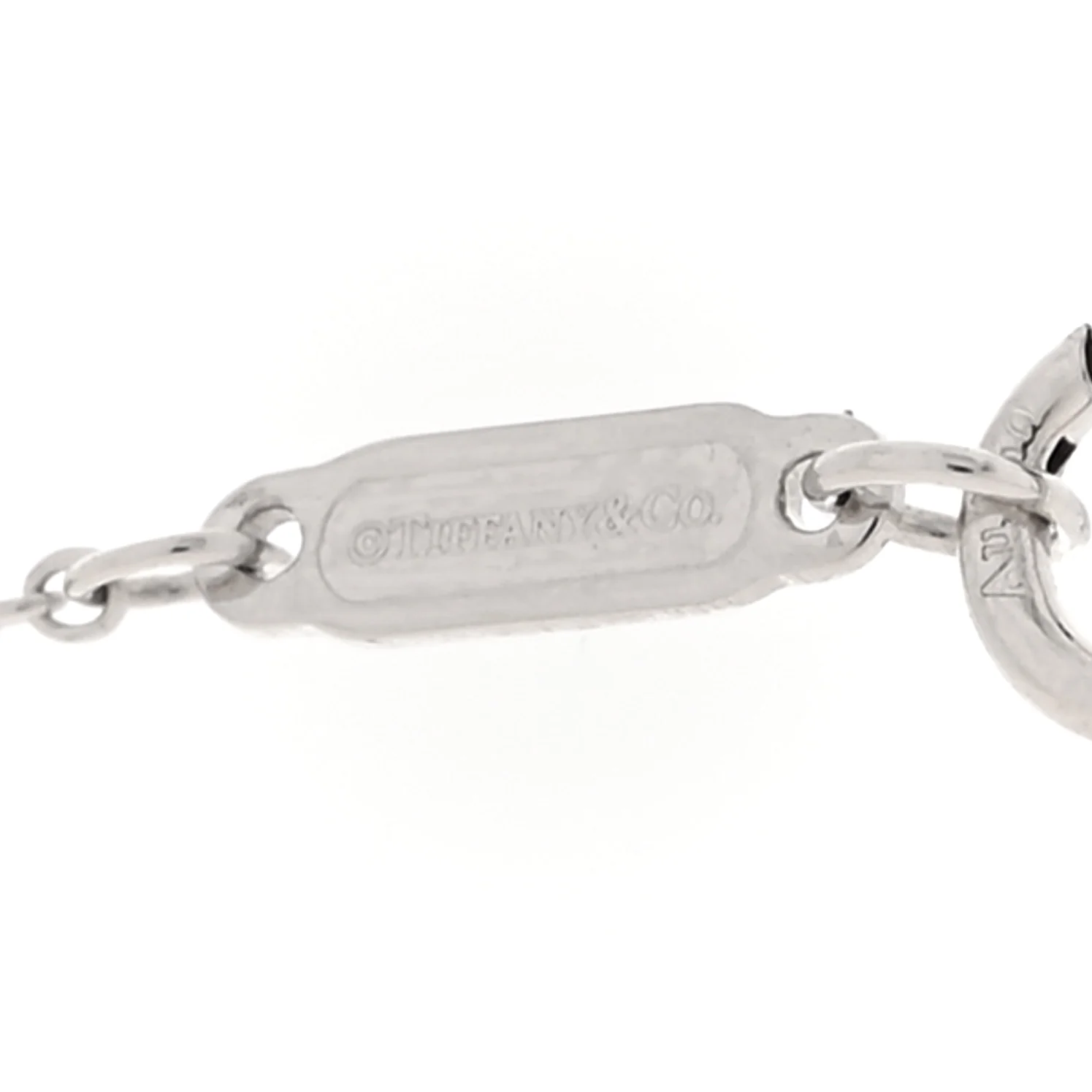 18K White Gold Diamond Small T Smile Pendant Necklace - Image 5