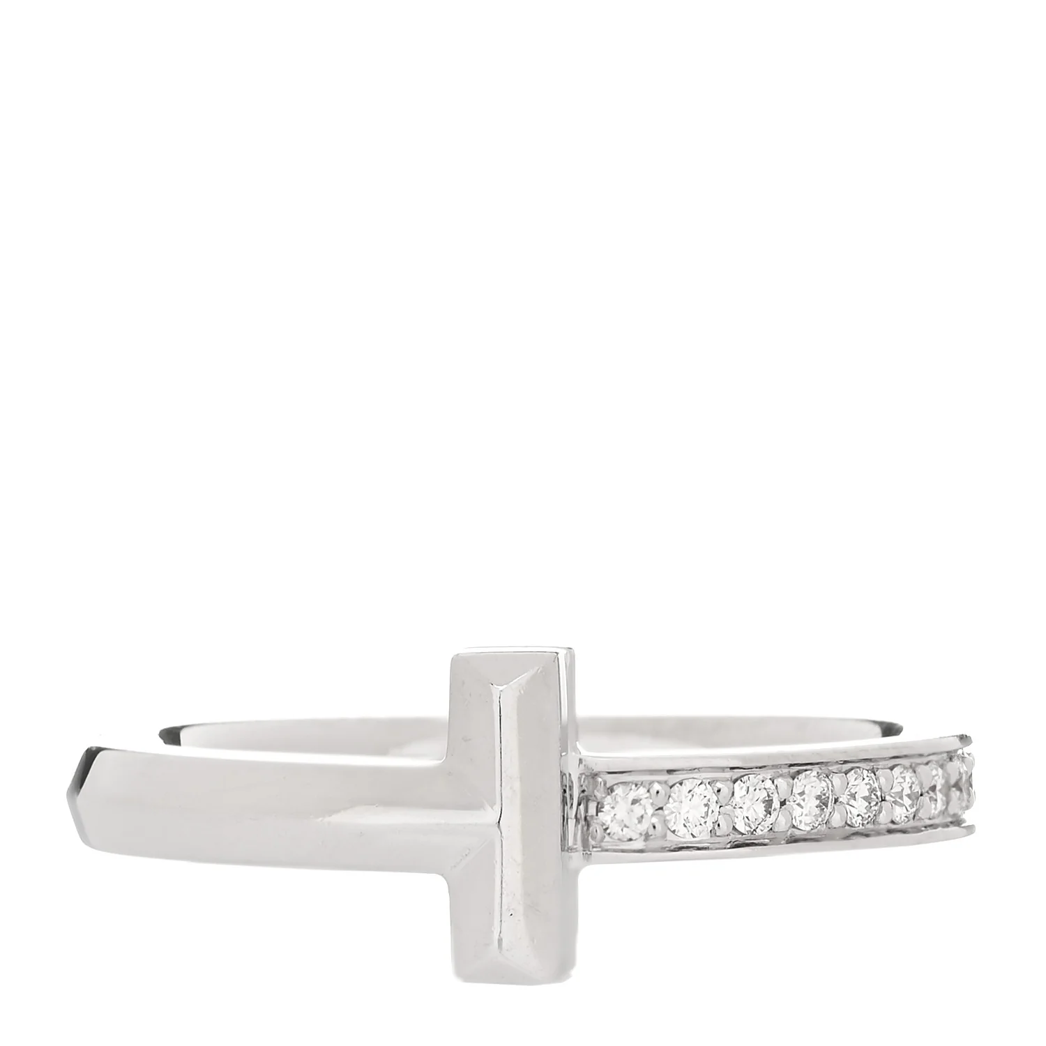 18K White Gold Diamond T T1 Ring 50 5.5