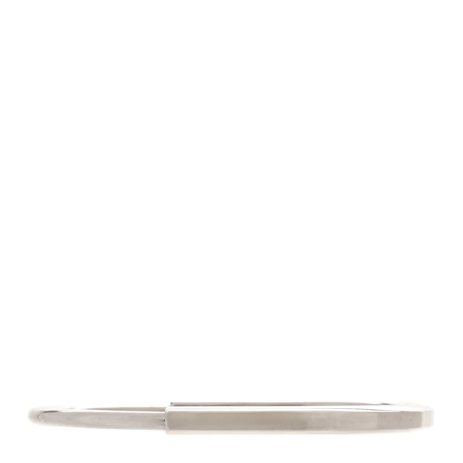 18K White Gold Tiffany Narrow Lock Bangle Bracelet - Image 2