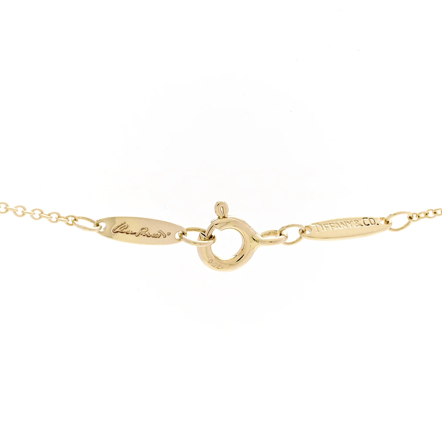 18K Yellow Gold 11mm Elsa Peretti Bean Pendant Necklace - Image 4