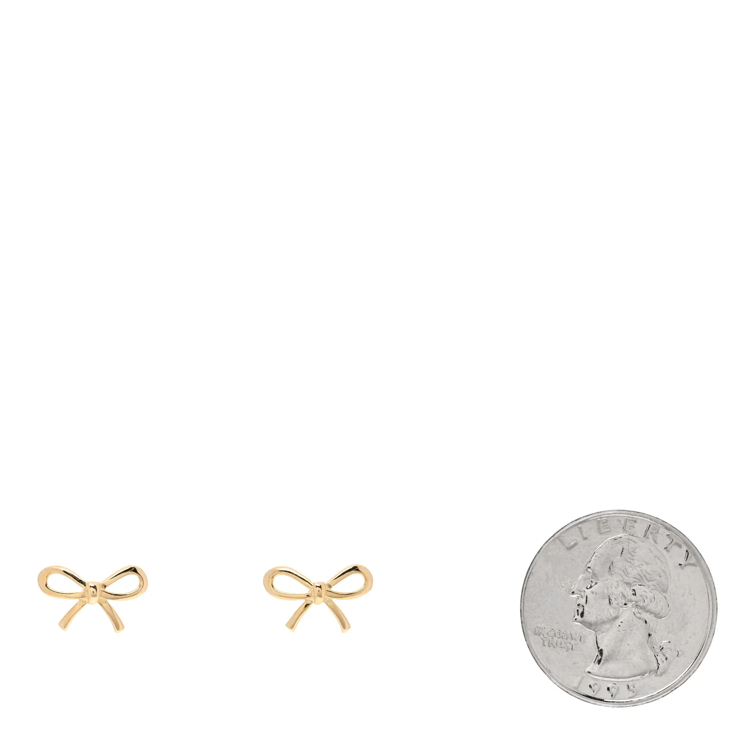 18K Yellow Gold Bow Earrings - Image 2