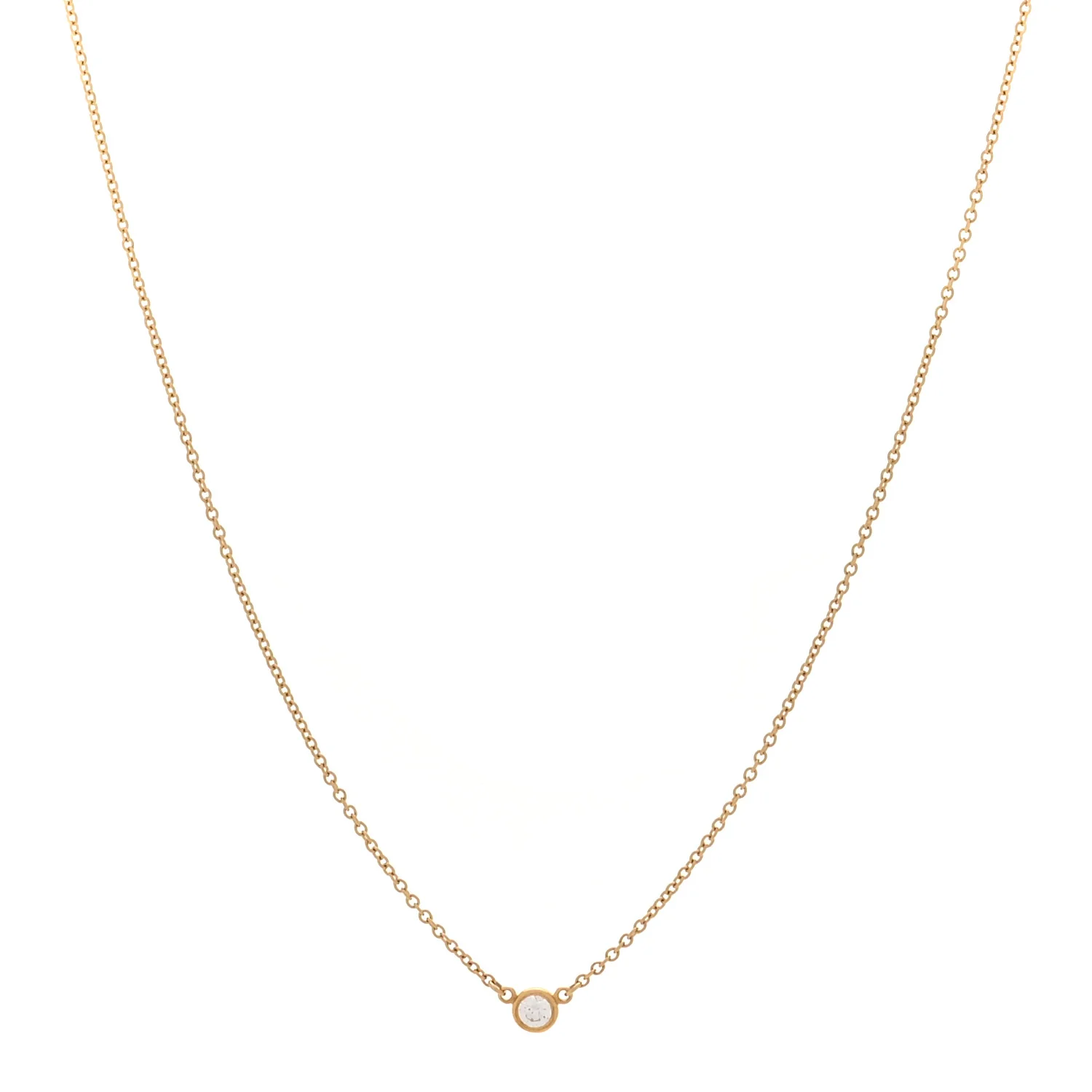 18K Yellow Gold Diamond .08ct Elsa Peretti Diamonds by the Yard Pendant Necklace