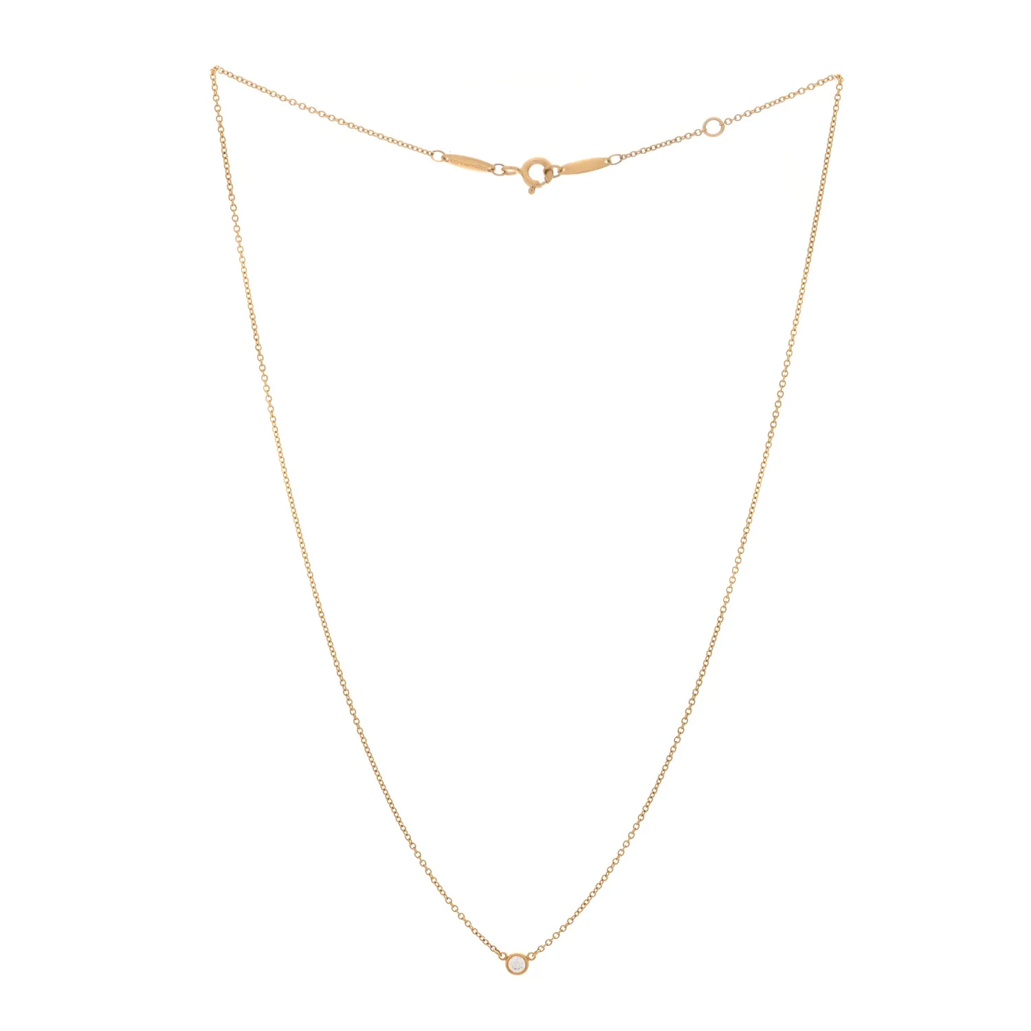 18K Yellow Gold Diamond .08ct Elsa Peretti Diamonds by the Yard Pendant Necklace - Image 3