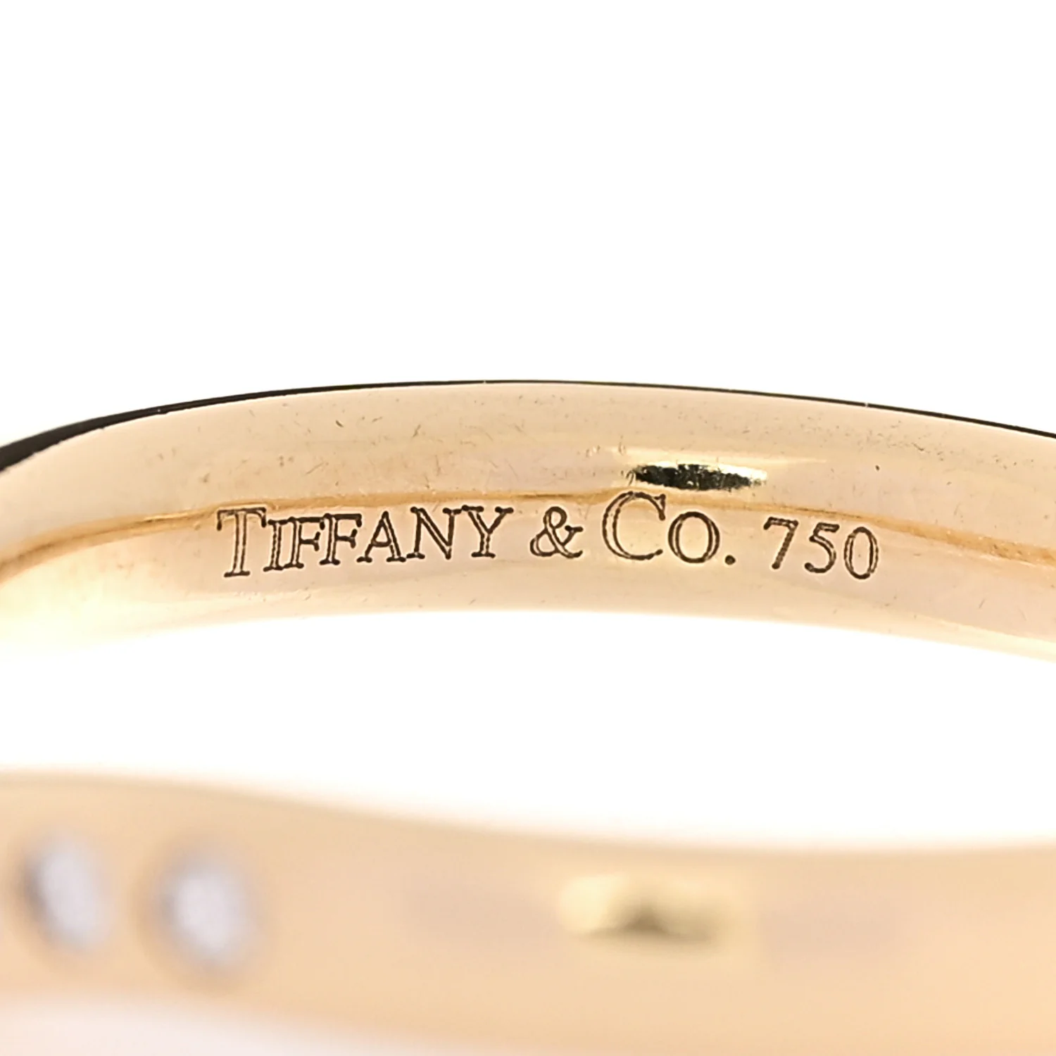 18K Yellow Gold Diamond .08ctw Elsa Peretti Curved Wedding Band Ring 56 7.5 - Image 4