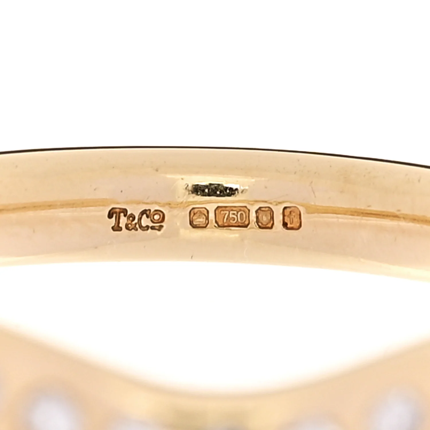 18K Yellow Gold Diamond .08ctw Elsa Peretti Curved Wedding Band Ring 56 7.5 - Image 5