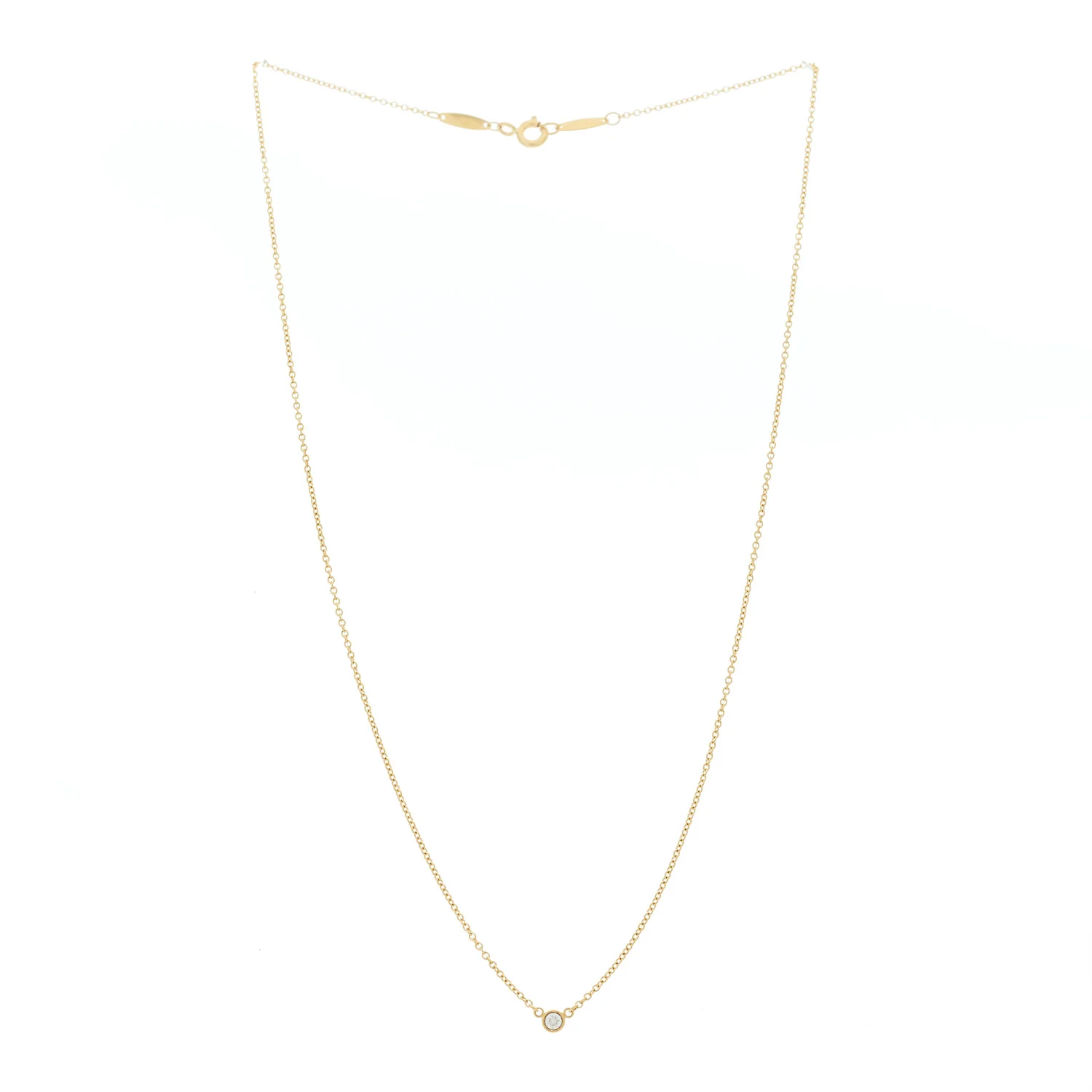 18K Yellow Gold Diamond .20ct Elsa Peretti Diamonds by the Yard Pendant Necklace - Image 3