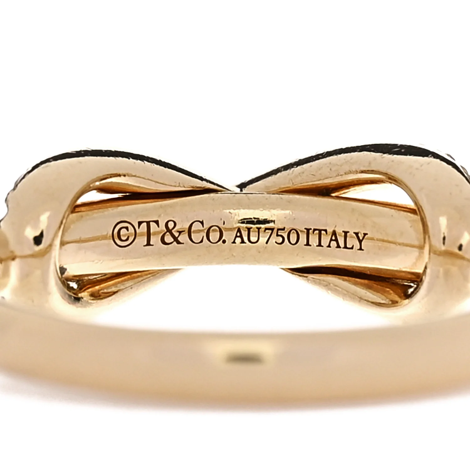 18K Yellow Gold Diamond Infinity Ring 52 6 - Image 4