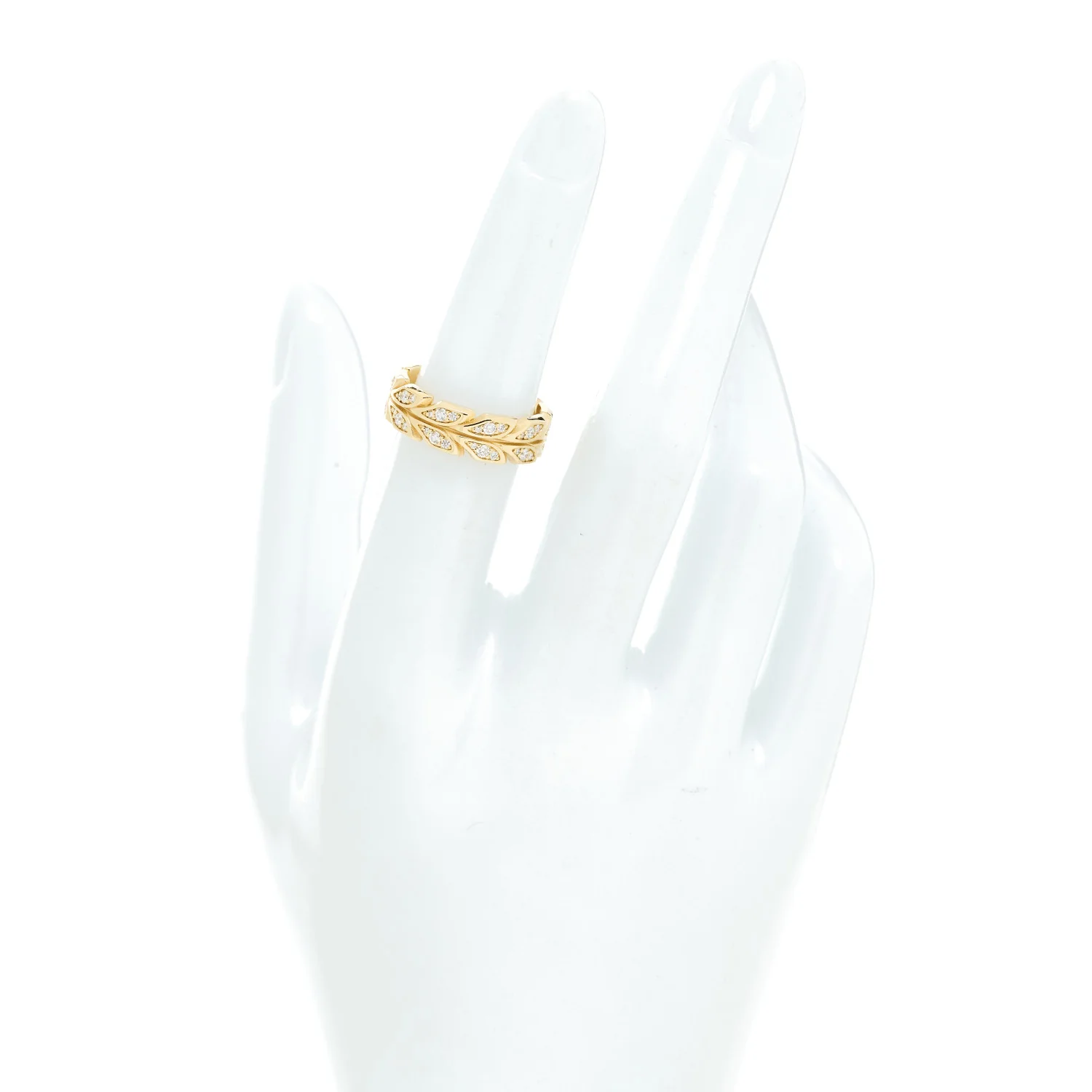 18K Yellow Gold Diamond Victoria Vine Band Ring 51 5.75 - Image 2