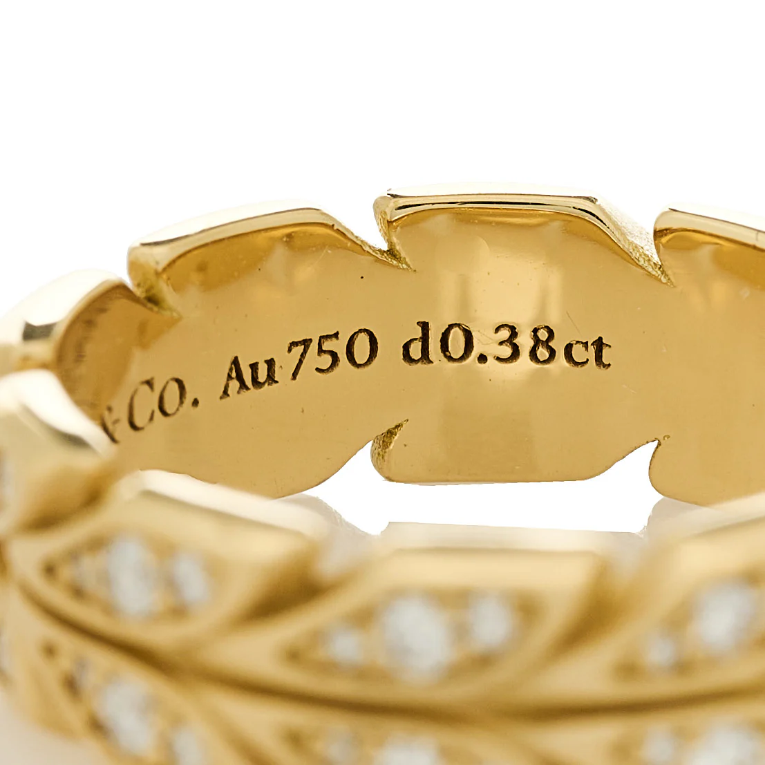 18K Yellow Gold Diamond Victoria Vine Band Ring 51 5.75 - Image 5