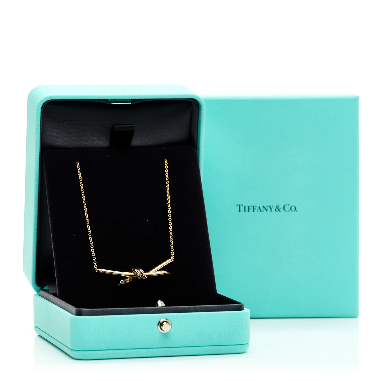 18K Yellow Gold Knot Necklace - Image 6