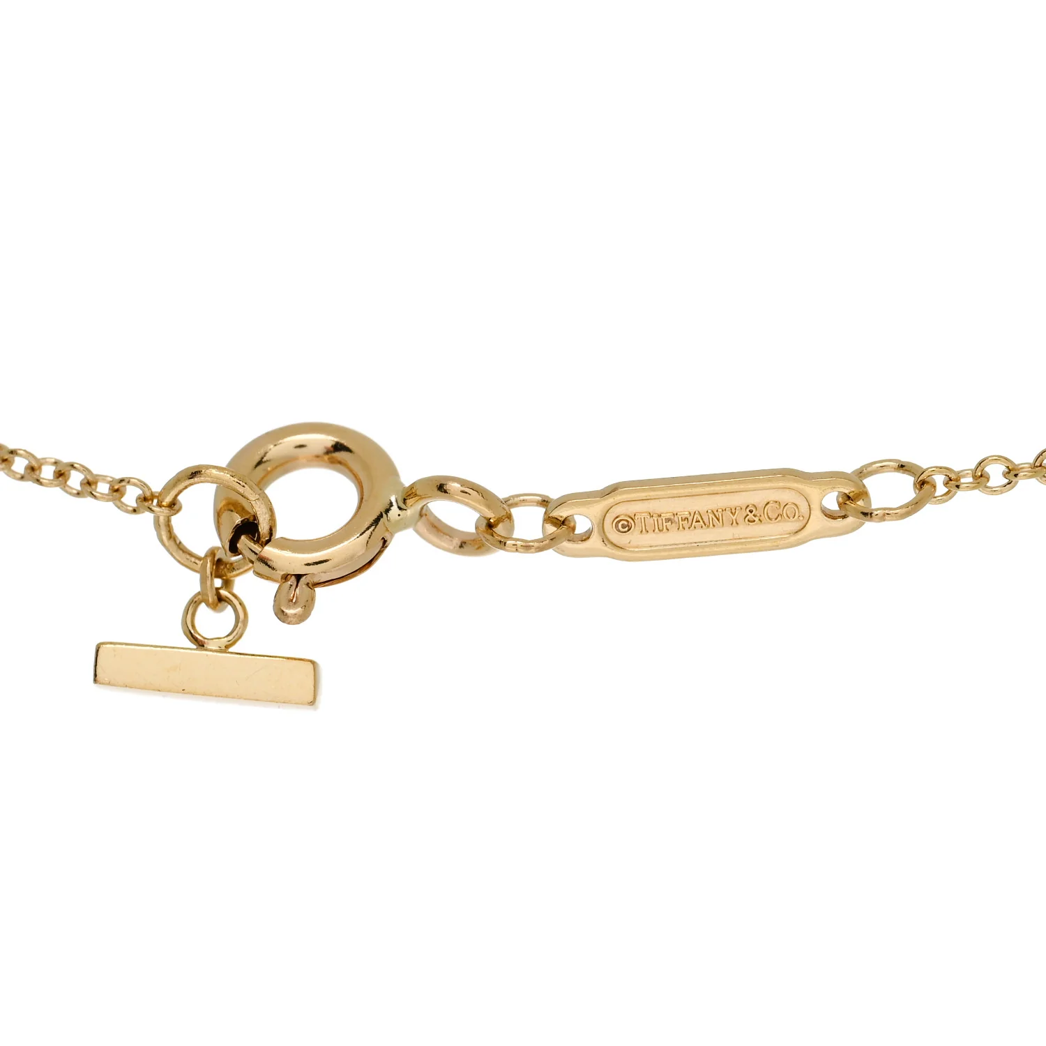 18K Yellow Gold Large T Smile Pendant Necklace - Image 4
