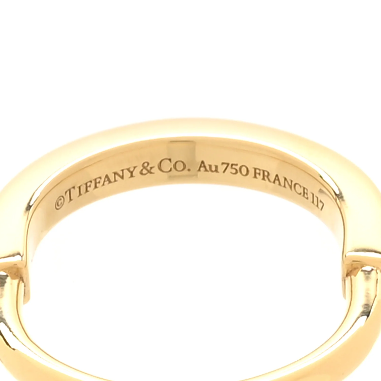 18K Yellow Gold Lock Ring 52 6 - Image 4