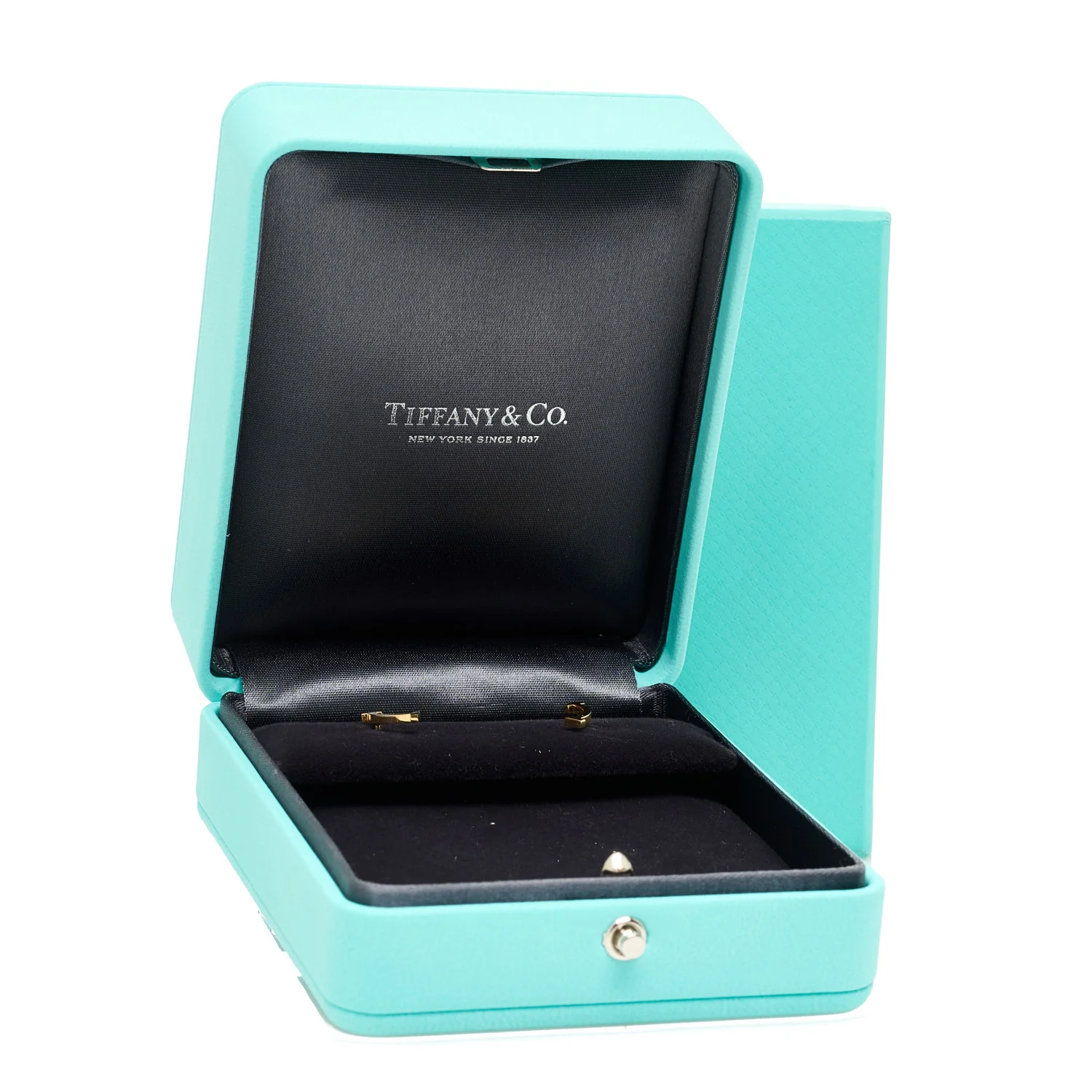 18K Yellow Gold T Smile Stud Earrings - Image 5