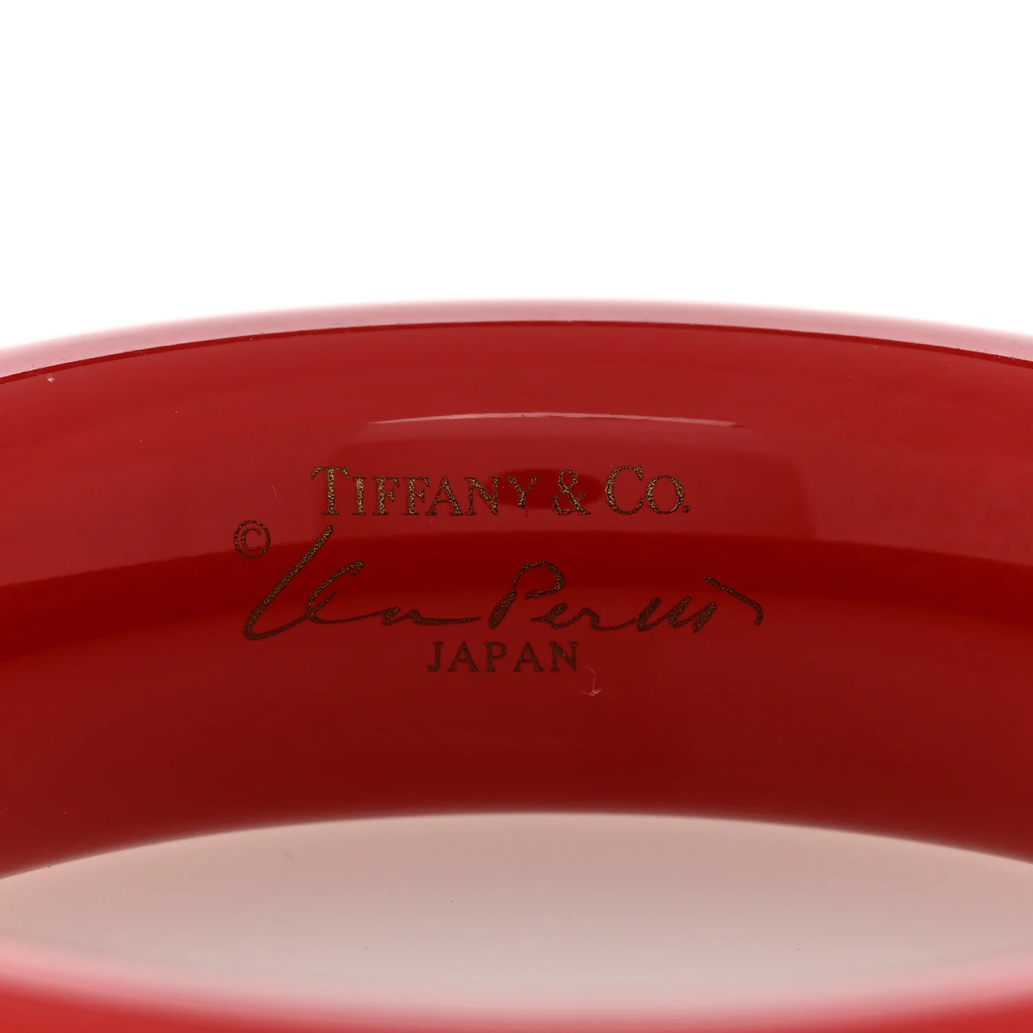 Lacquer Hardwood Elsa Peretti Doughnut Bangle Bracelet Red - Image 4