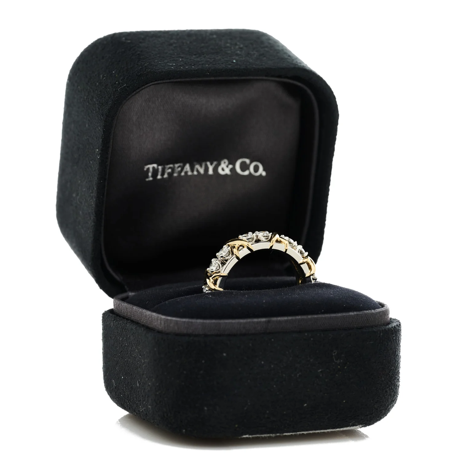 Platinum 18K Yellow Gold Diamond Schlumberger Sixteen Stone Ring 53 6.5 - Image 7