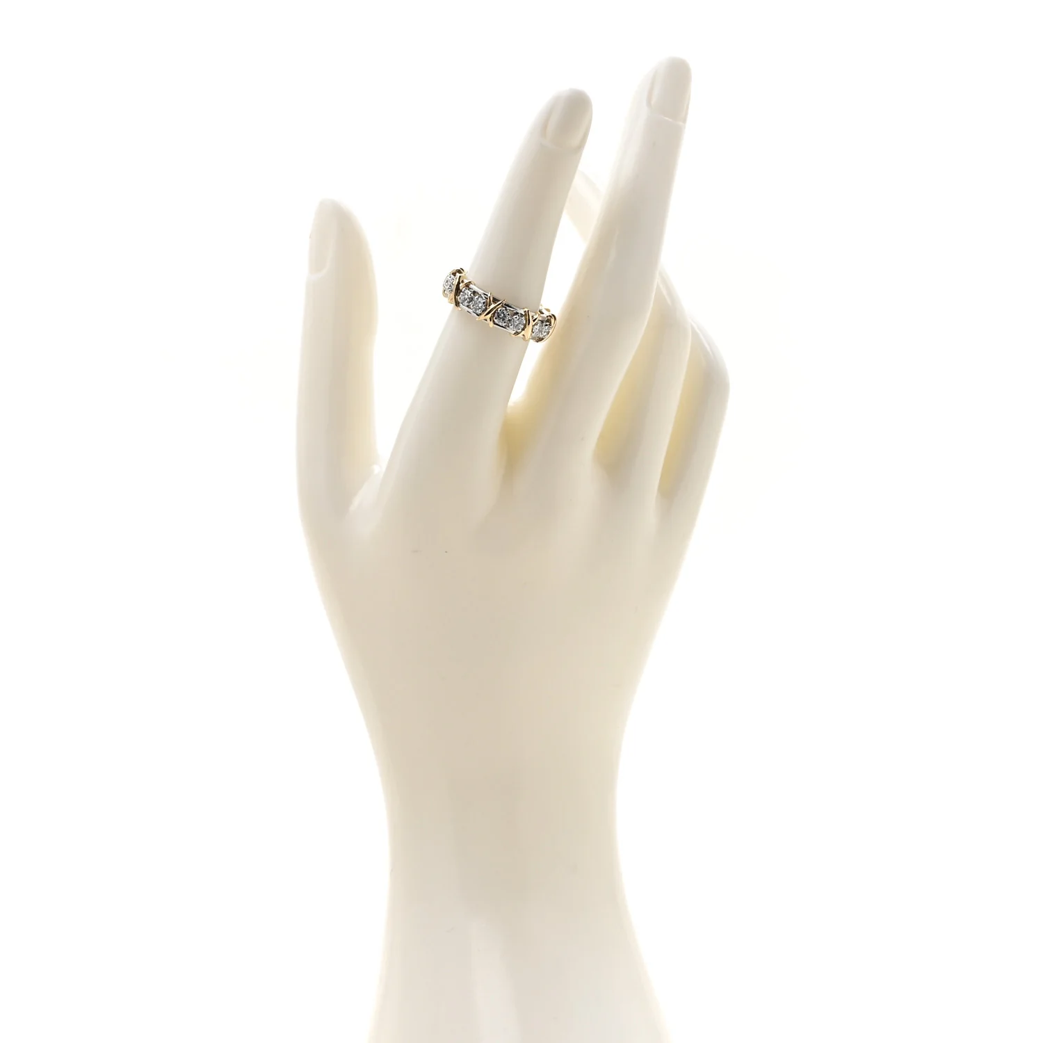 Platinum 18K Yellow Gold Diamond Schlumberger Sixteen Stone Ring 54 7 - Image 2