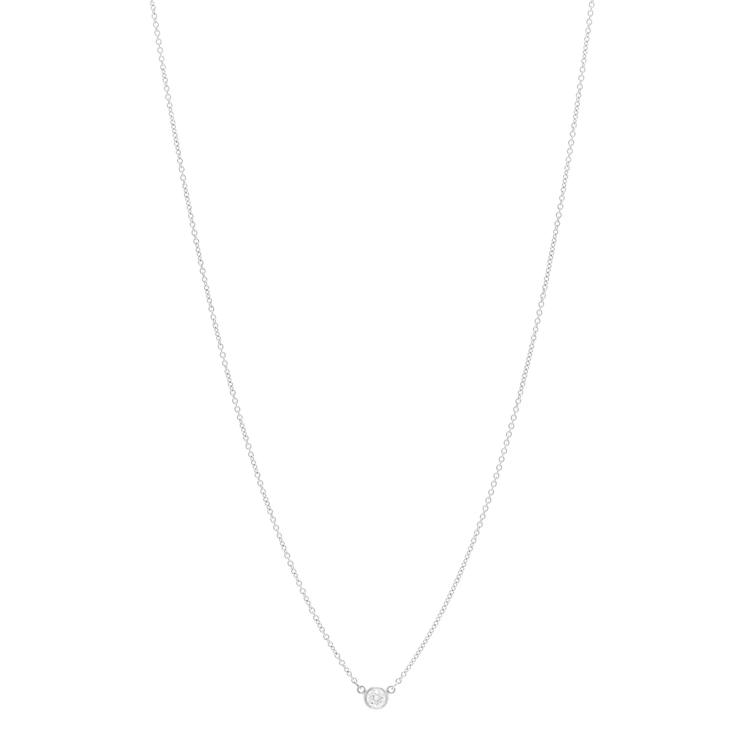 Platinum Diamond .14ct Elsa Peretti Diamonds by the Yard Pendant Necklace