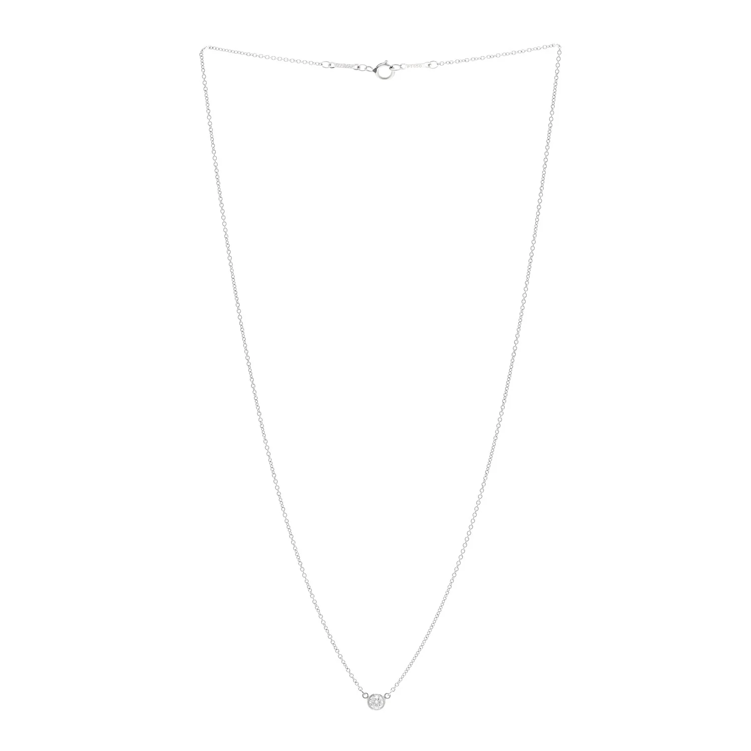 Platinum Diamond .14ct Elsa Peretti Diamonds by the Yard Pendant Necklace - Image 3