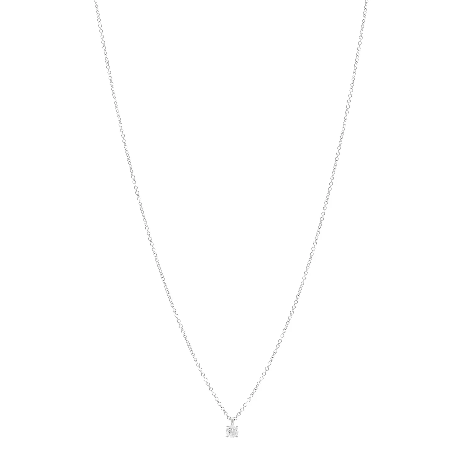 Platinum Diamond .16ct Solitaire Pendant Necklace