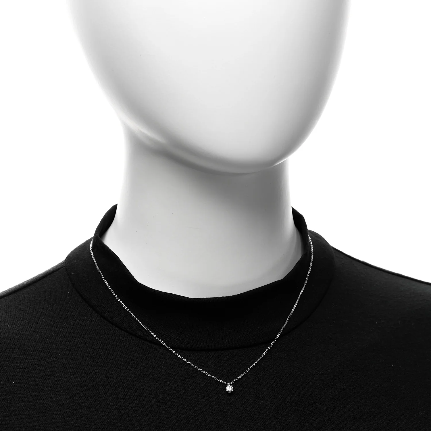 Platinum Diamond .16ct Solitaire Pendant Necklace - Image 2