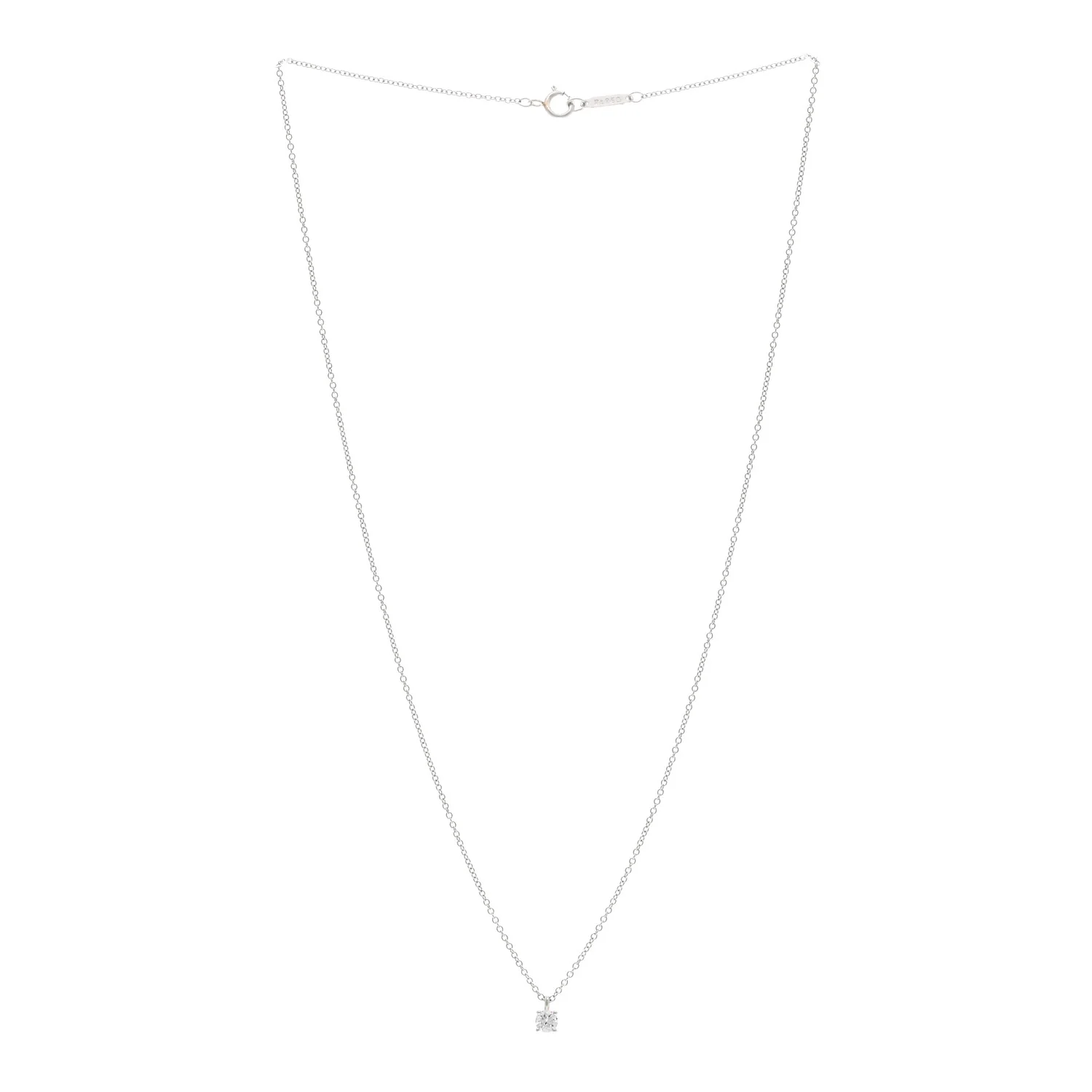 Platinum Diamond .16ct Solitaire Pendant Necklace - Image 3