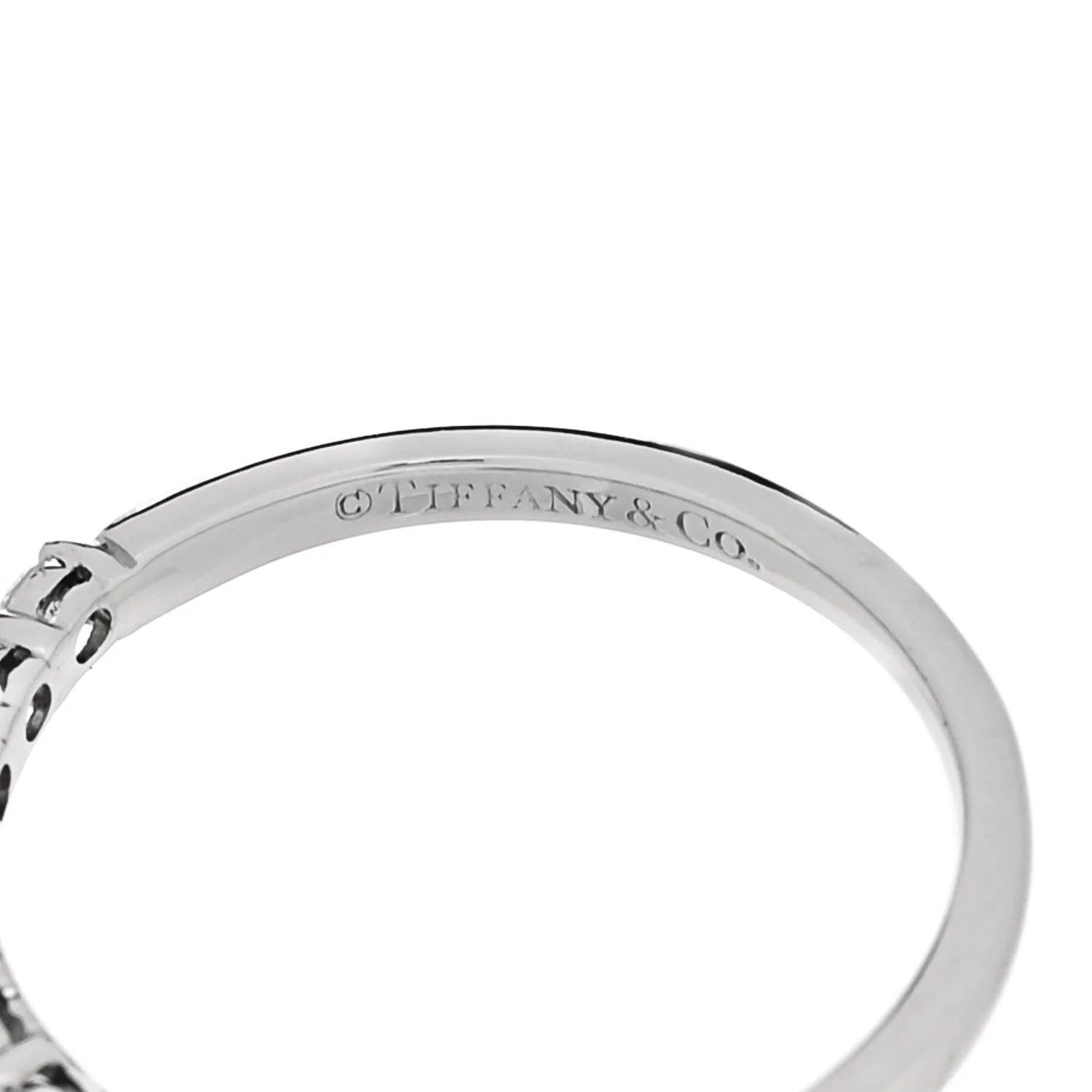 Platinum Diamond .27ctw 2.2mm Half Circle Forever Band Ring 53 6.5 - Image 4