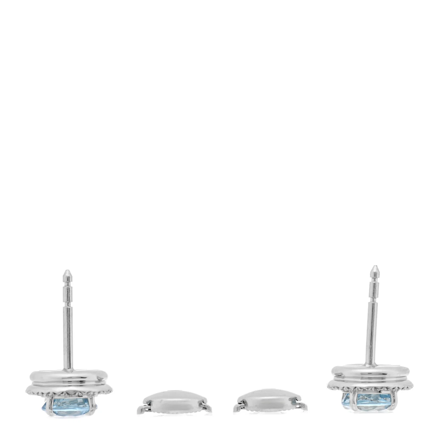 Platinum Diamond Aquamarine Soleste Earrings - Image 3