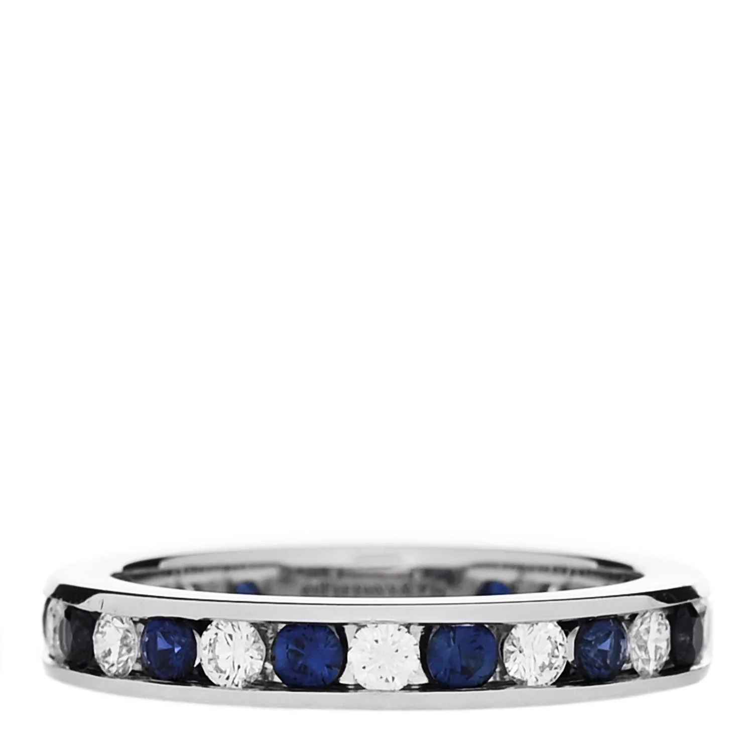 Platinum Diamond Blue Sapphire Eternity Band Ring 49 5