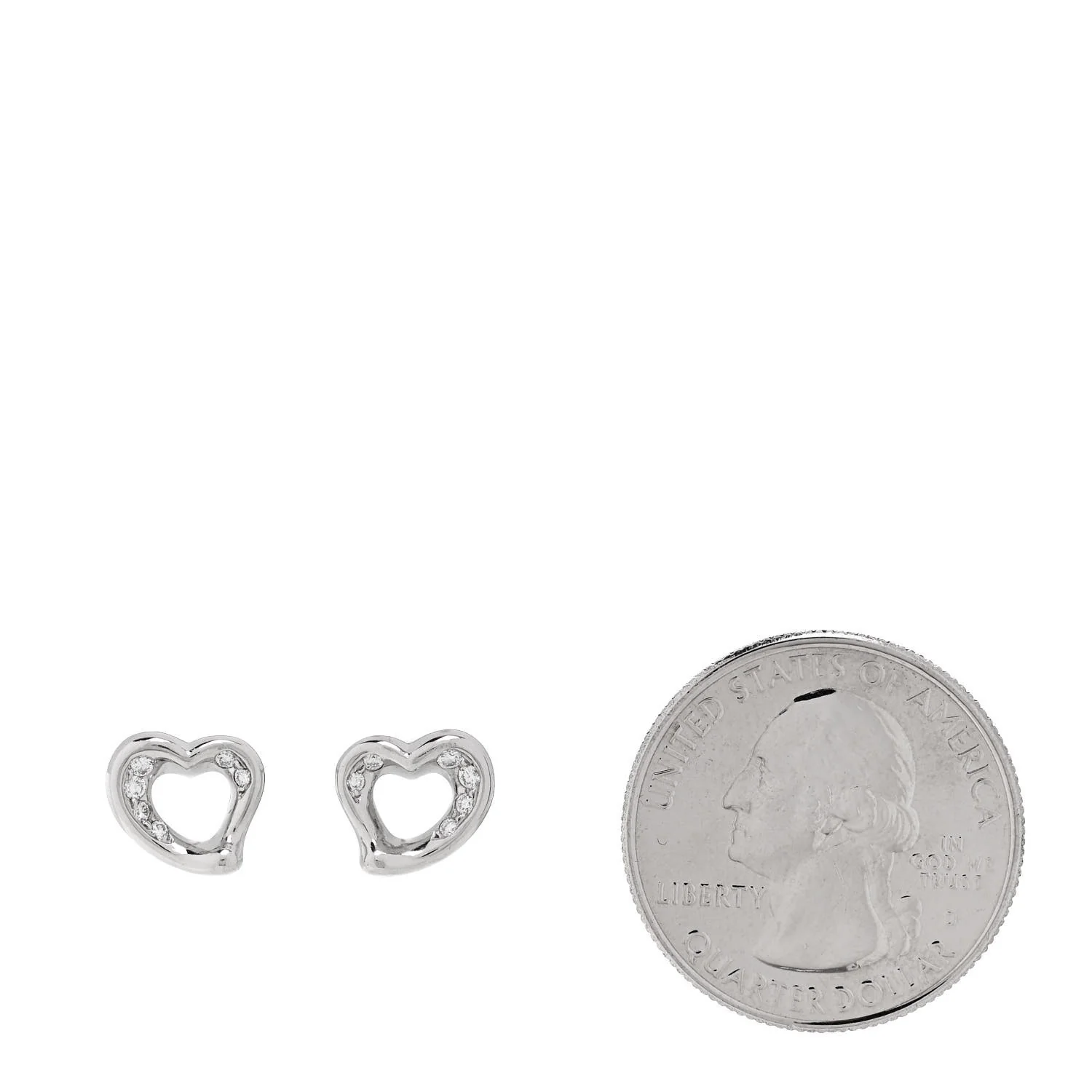 Platinum Diamond Elsa Peretti Open Heart Earrings - Image 2