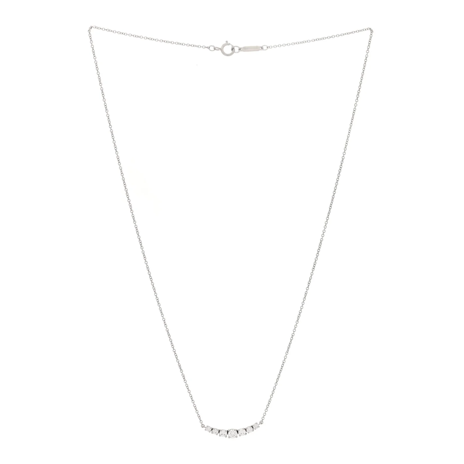 Platinum Diamond Graduated Pendant Necklace - Image 3