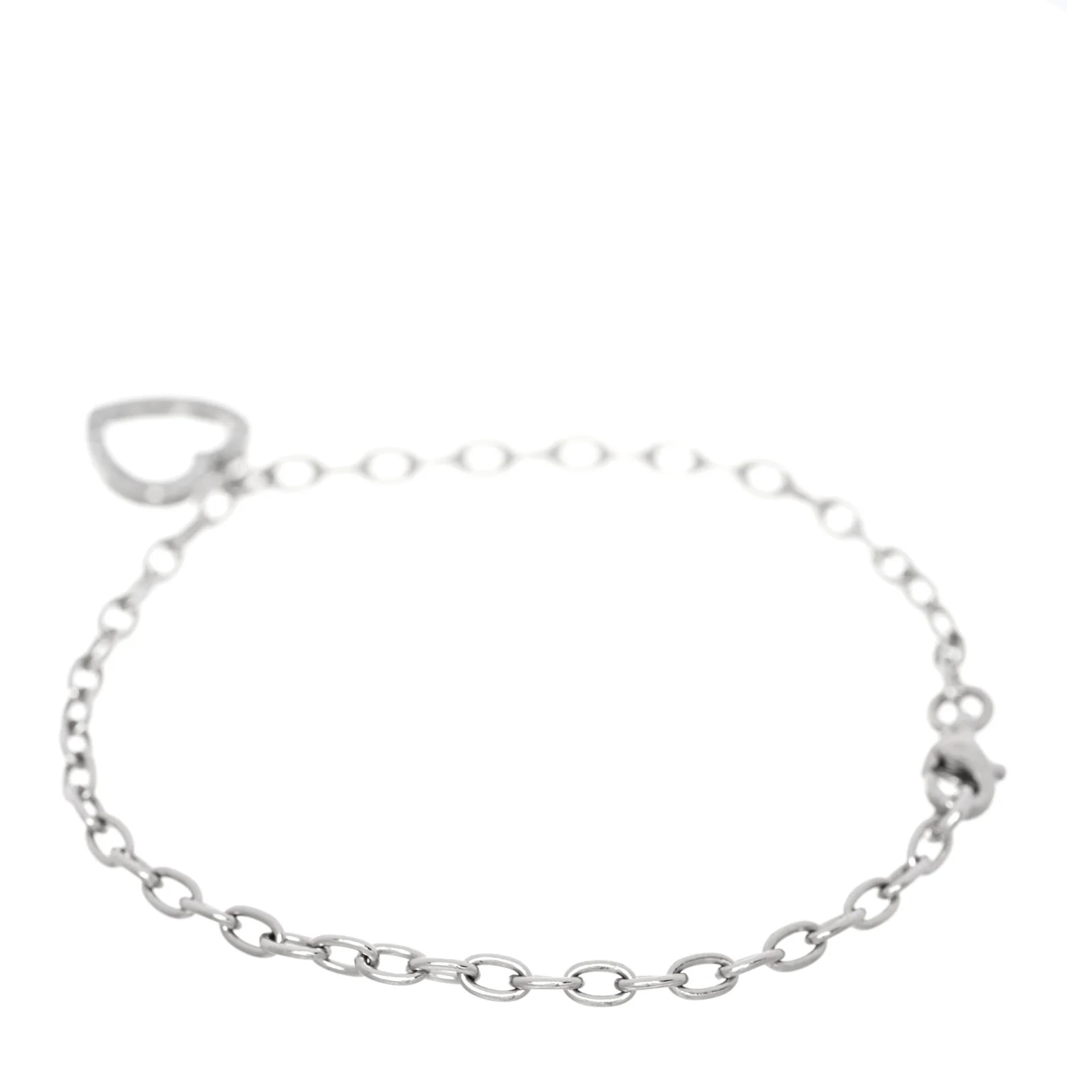 Platinum Diamond Heart Charm Bracelet - Image 2
