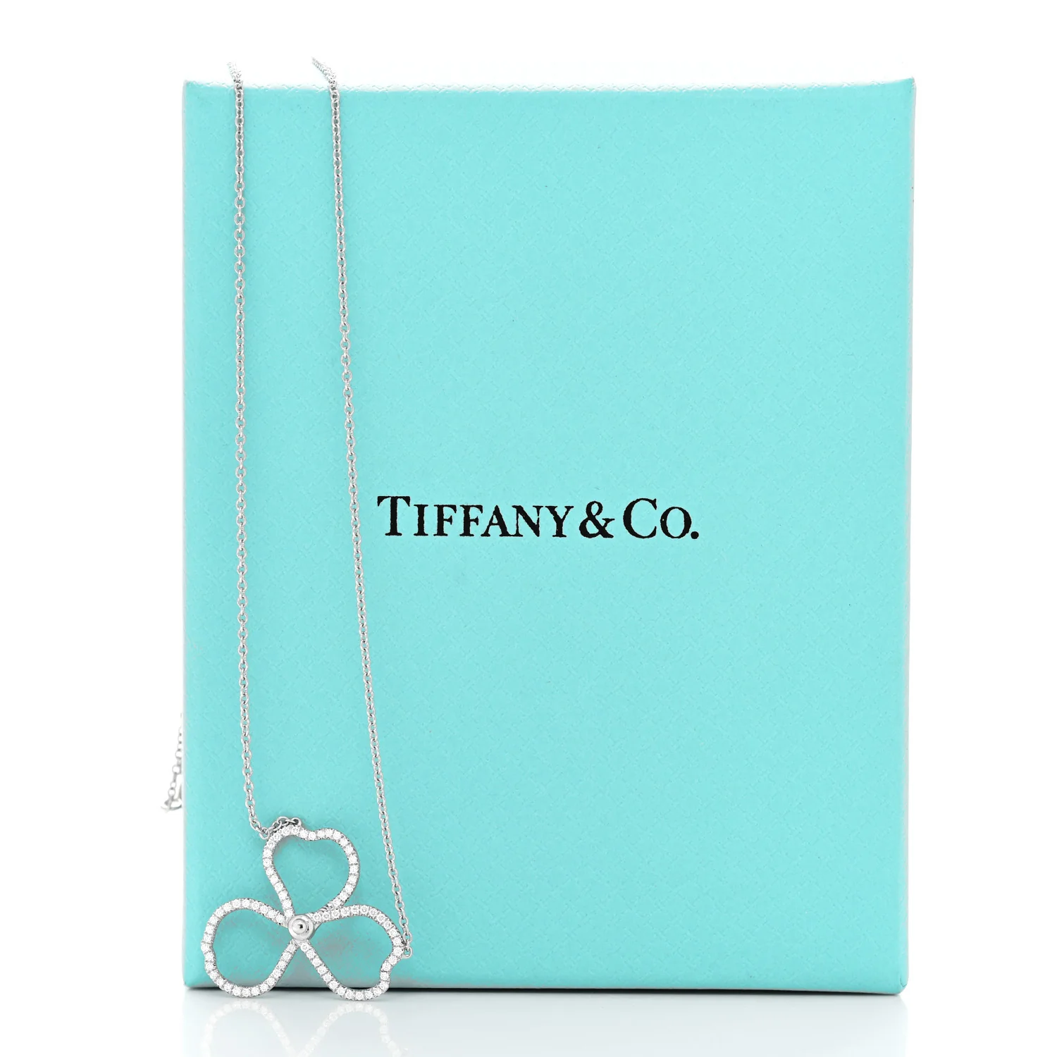 Platinum Diamond Large Paper Flowers Pendant Necklace - Image 6