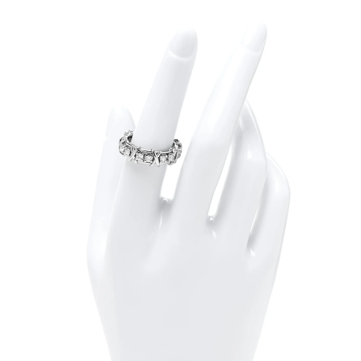Platinum Diamond Schlumberger Sixteen Stone Ring 54 7 - Image 2