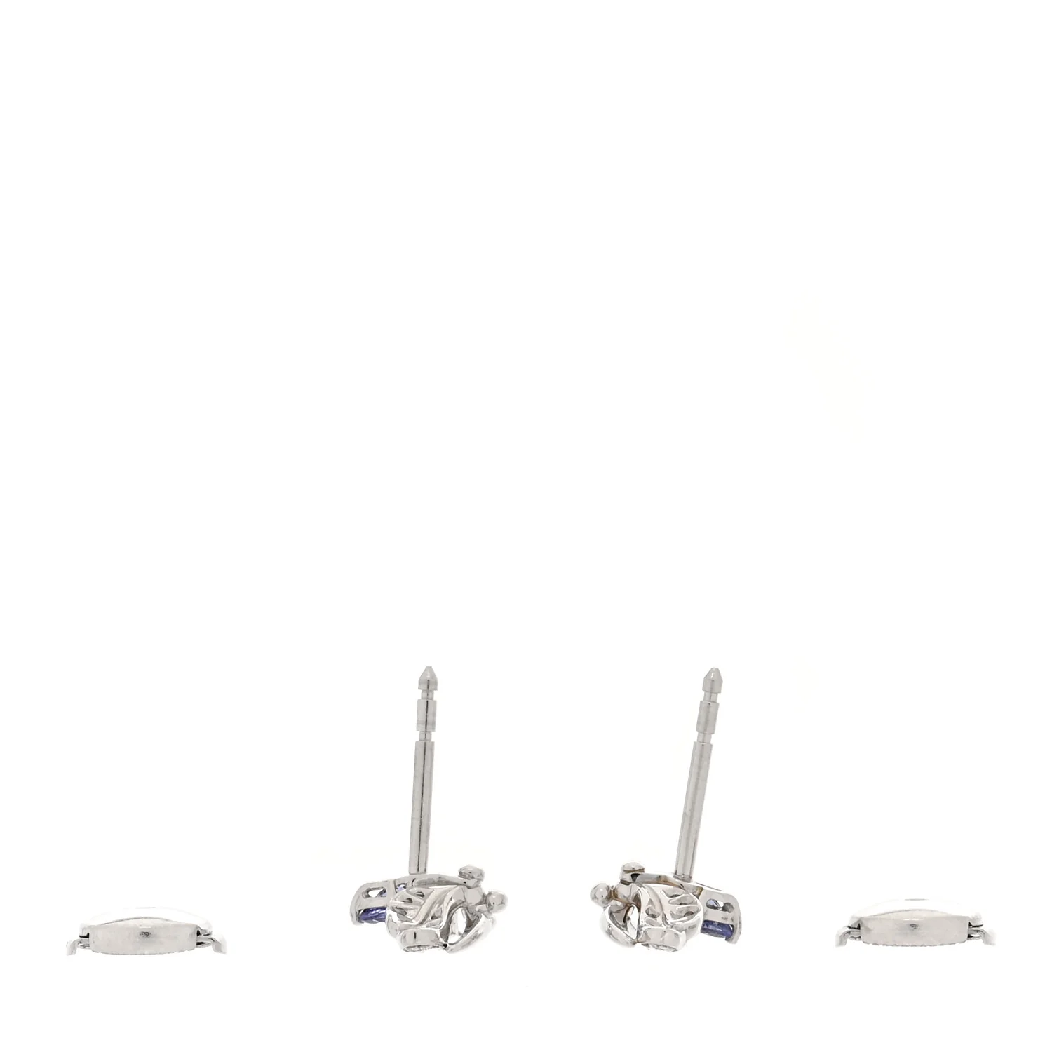 Platinum Diamond Tanzanite Paper Flowers Firefly Earrings - Image 3