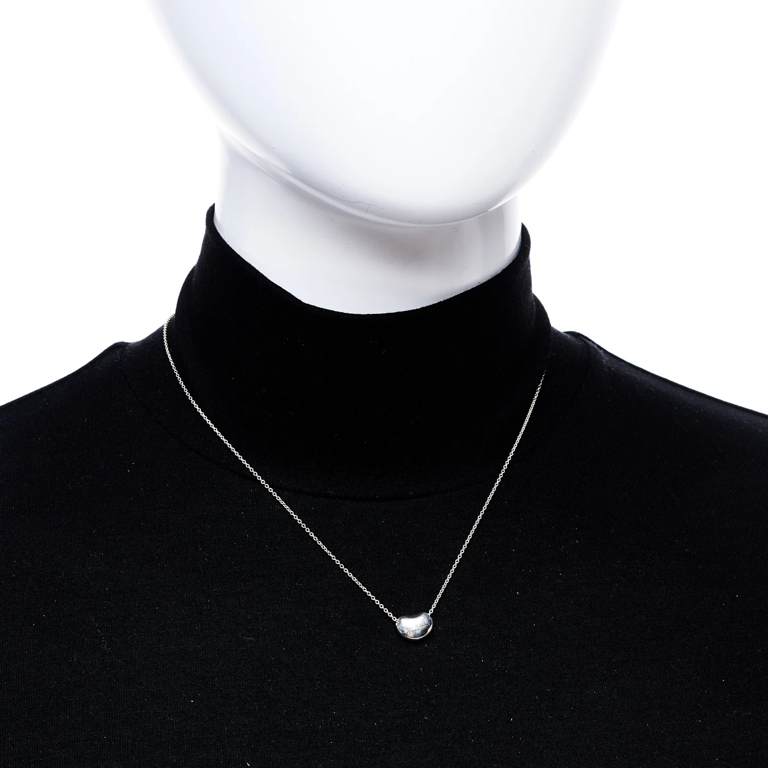 Sterling Silver 11mm Elsa Peretti Bean Pendant Necklace - Image 2