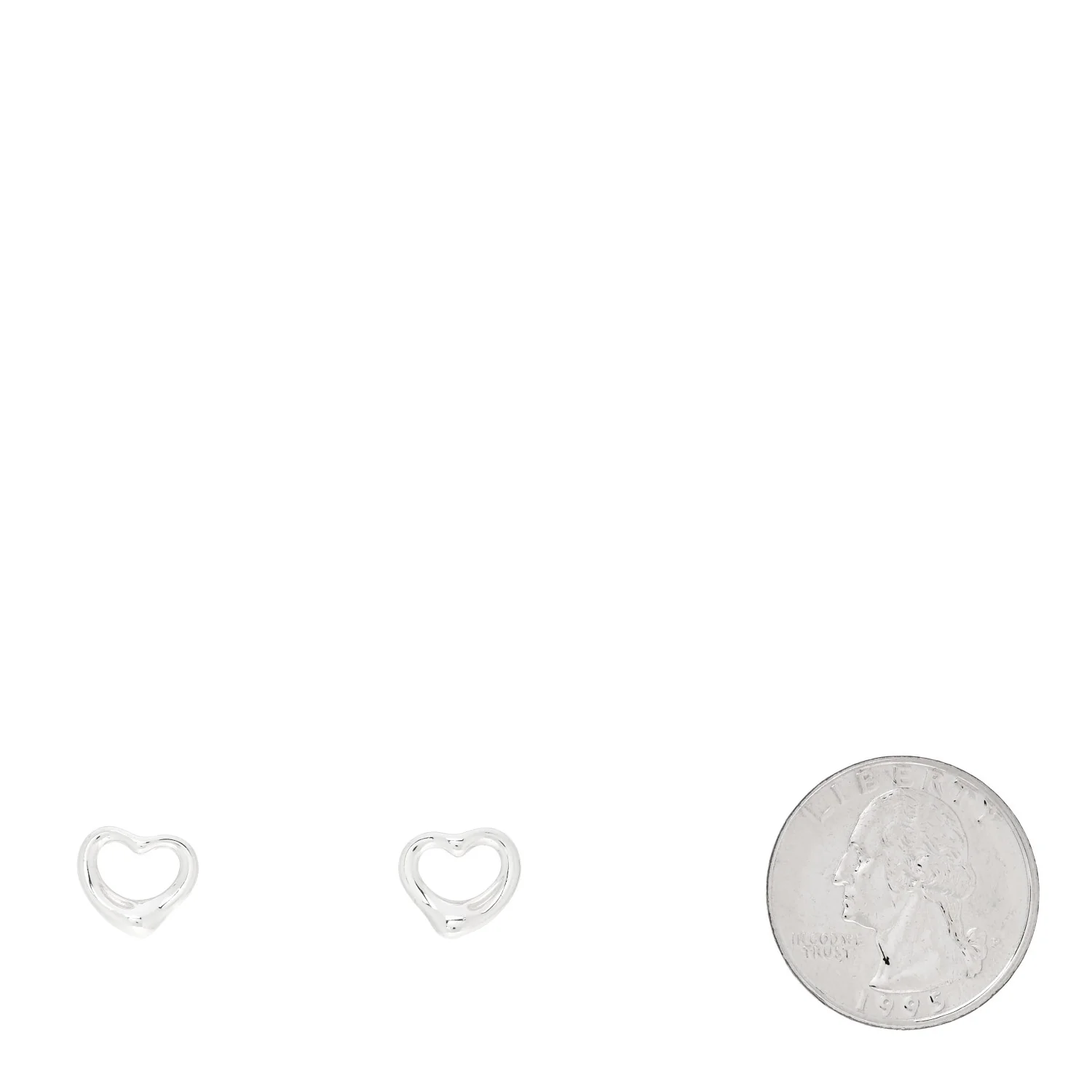 Sterling Silver 11mm Elsa Peretti Open Heart Earrings - Image 2